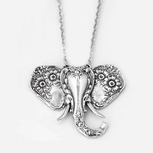 Elegant Elephant Bohemian Pendant Women Necklace Silver Plated New, Africa, Asia